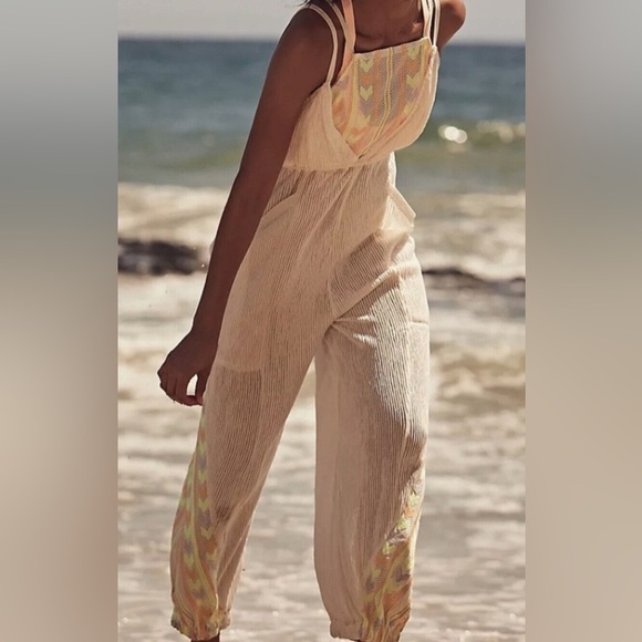 FP Movement by Free People Pants - FREE PEOPLE MOVEMENT BRUSHED SAIL MORNING RISE JUMPSUIT ONE PIECE EMBROIDERED S